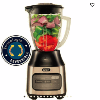 Licuadora Oster® con tecnología reversible, 2 programas automáticos y 3 velocidades más pulso