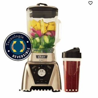 Licuadora Xpert Series™ niquelada con control de textura y un Blend N Go BLST3BCPG