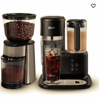 Kit Cafetera frappé Oster® con licuadora BVSTDC03B y Molinillo de café Oster® con 18 ajustes BVSTBMH23