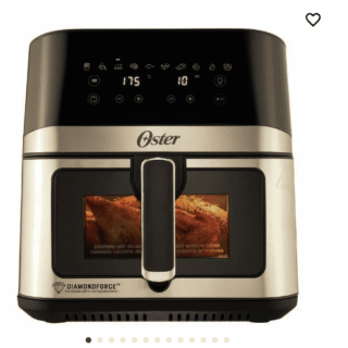 Oster® Freidora de Aire Digital, Recubrimiento Oster® DiamondForce, 7.5L de Capacidad, 10 Programas Automáticos, CKSTAF75WDSSDF