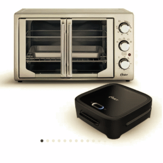 Kit Horno Oster® extra grande puertas estilo francés con freidora de aire TSSTTVFDMAFNS y Sandwichera Oster® compacta con platos hondos CKSTSM400
