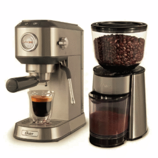 Kit Cafetera compacta de espresso Oster® BVSTEM7200 y Molinillo de café Oster® con 18 ajustes