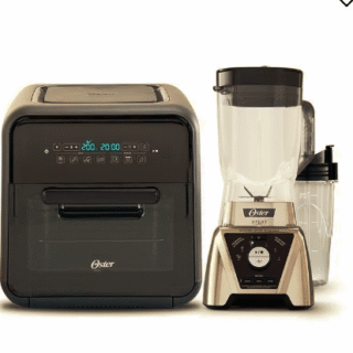 Kit Súper freidora de aire Oster® 10 litros CKSTAFOV3 y Licuadora Xpert Series™ con Blend-N-Go BLST3BCPG