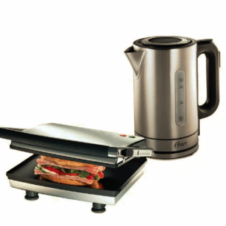 Kit Plancha panini Oster® CKSTSM3884 y Hervidor eléctrico Oster® 1.7 lt control de temperatura BVSTKT8970