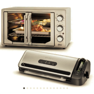 Kit Horno Oster® extra grande puertas estilo francés con freidora de aire TSSTTVFDMAFNS y Sellador al vacío FoodSaver® FFS017X01