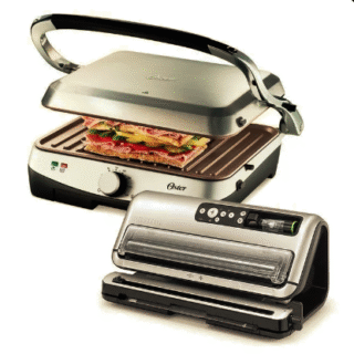 Kit Sellador al vacío FoodSaver® FFS006X01 y Parrilla y panini Oster® revestimiento Bioceramic® CKSTPA4881